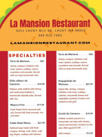 La Mansion menu