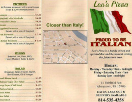 Leo's Pizza menu