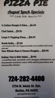 Natili North Pizza Shoppe menu