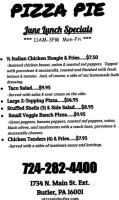 Natili North Pizza Shoppe menu