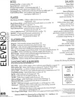 Eleven80 Eatery menu