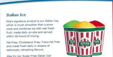 Rita's Ice Custard Happiness menu