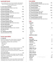 V-nam Bistro menu