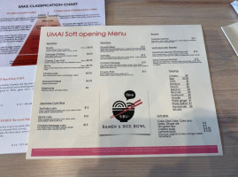 Umai Ramen And Rice Bowl menu