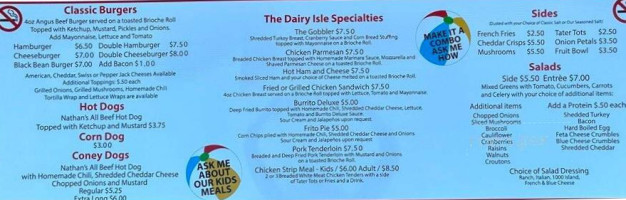 The Dairy Isle menu