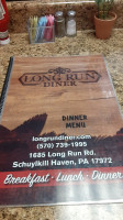 Long Run Diner menu