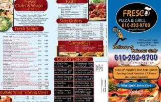 Fresco Pizza Grill menu