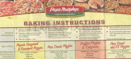 Papa Murphy's menu