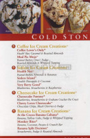 Cold Stone Creamery menu