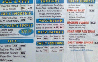 Joe's Water Ice menu