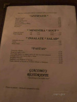 Giacomo's menu