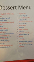 Texan Cafe Pie Shop menu
