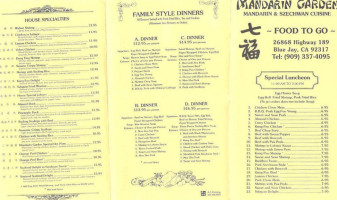 Mandarin Garden menu