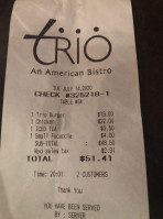 Trio An American Bistro menu