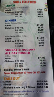 Red Star Buffet menu