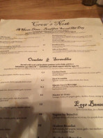 Crow's Nest menu