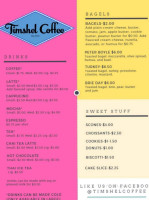 Timshel Coffee menu