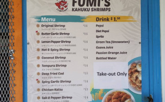 Fumi's Kahuku Shrimp Truck menu