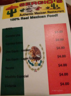 Sergio's Authentic Mexican menu