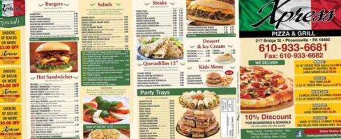 Xpress Pizza Grill menu