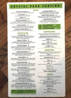 Crystal Park Cantina menu