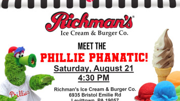 Richman's Ice Cream Burger Co. menu