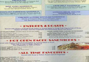 Empire Diner menu