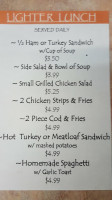 D's Riverside Diner menu