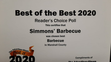 Simmons Barbecue food