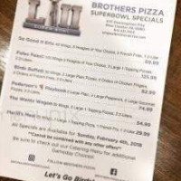 Brothers Pizza Pasta menu