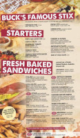 Buck's Pizza menu