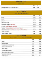Chelsea Pizza 2 menu