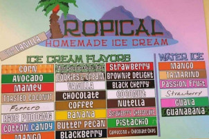 Tropical Homemade Ice Cream menu