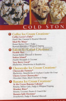 Cold Stone Creamery menu