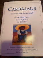 Carbajal's Mexican Food menu