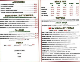 I Luv Ny Pizza menu