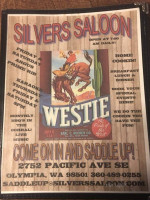 Silvers Saloon menu