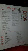 Dino's Pizzeria menu