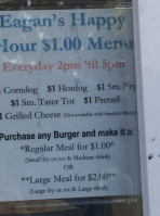 Eagan's Westside Drive-in menu