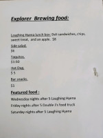 Explorer Brewing Company menu