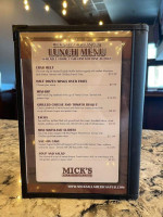 Mick's All American Pub menu