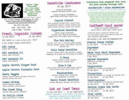 Wanderlust Cafe menu