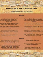 Beer Wall On Prince menu