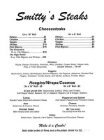 Smitty's Steaks menu