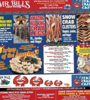 Mr Bills Fresh Seafood menu