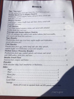 The Cove Fishery menu