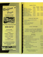 Ruffino's Pizza Pasta menu