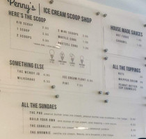 Penny's Ice Cream menu
