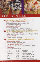 Cold Stone Creamery menu