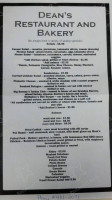Dean's Bakery Oak Ridge menu